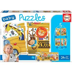 Baby puzzles school bus/animals - 04017575