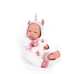 Recien nacida con disfraz de unicornio 42 cm. - 00450268