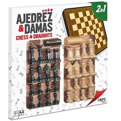 Tabla ajedrez damas madera con accesorios 40x40cm. - 19300094