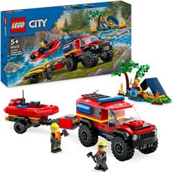 Lego city camion de bomberos 4x4 con barco de rese - 22560412