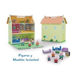 Peppa pig casa de madera con 4 personajes - 56733073