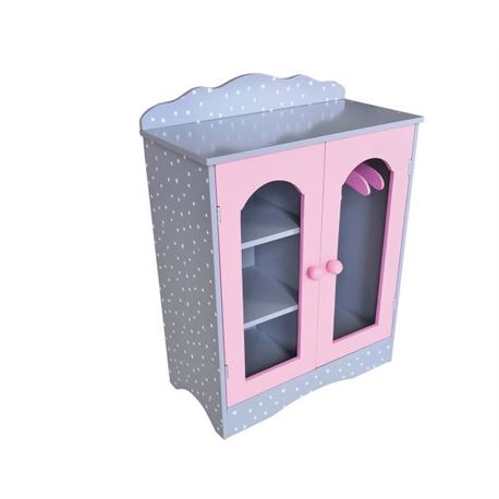 Armario de madera con ventana gris y rosa - 80208094