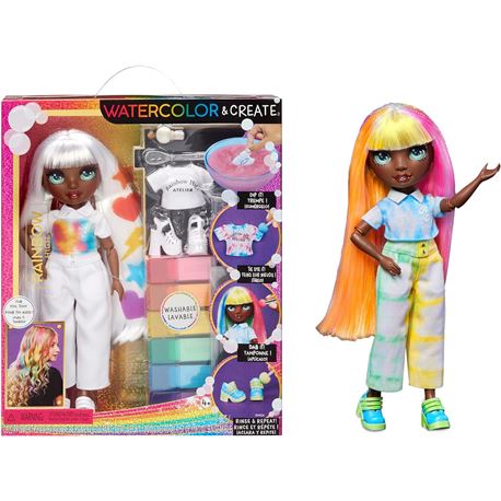 Rainbow high water color y create ojos verde - 37750773