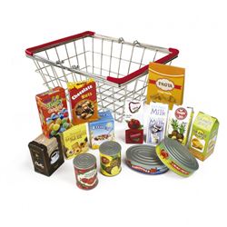 Cesta de la compra metalica con alimentos 15 pcs. - 80300489