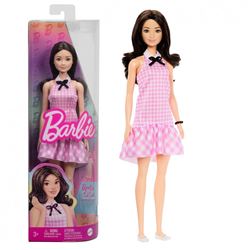 Barbie fashionista vestido cuadros rosas (hrh21) - 24517664