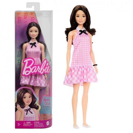 Barbie fashionista vestido cuadros rosas (hrh21) - 24517664