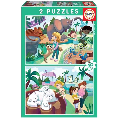 Puzzles junior 2x20pz en el zoo - 04018603