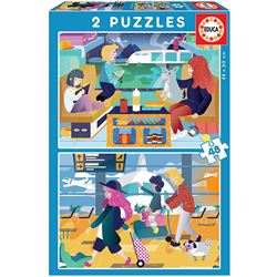 Puzzles junior 2x48pz aeropuerto + tren - 04018604