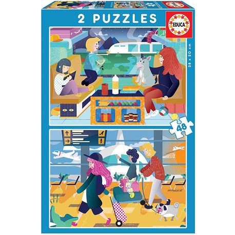 Puzzles junior 2x48pz aeropuerto + tren - 04018604