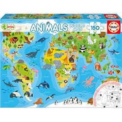 Puzzle 150 pz mapamundi animales - 04018115
